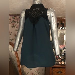 Small teal Vanity sleeveless blouse